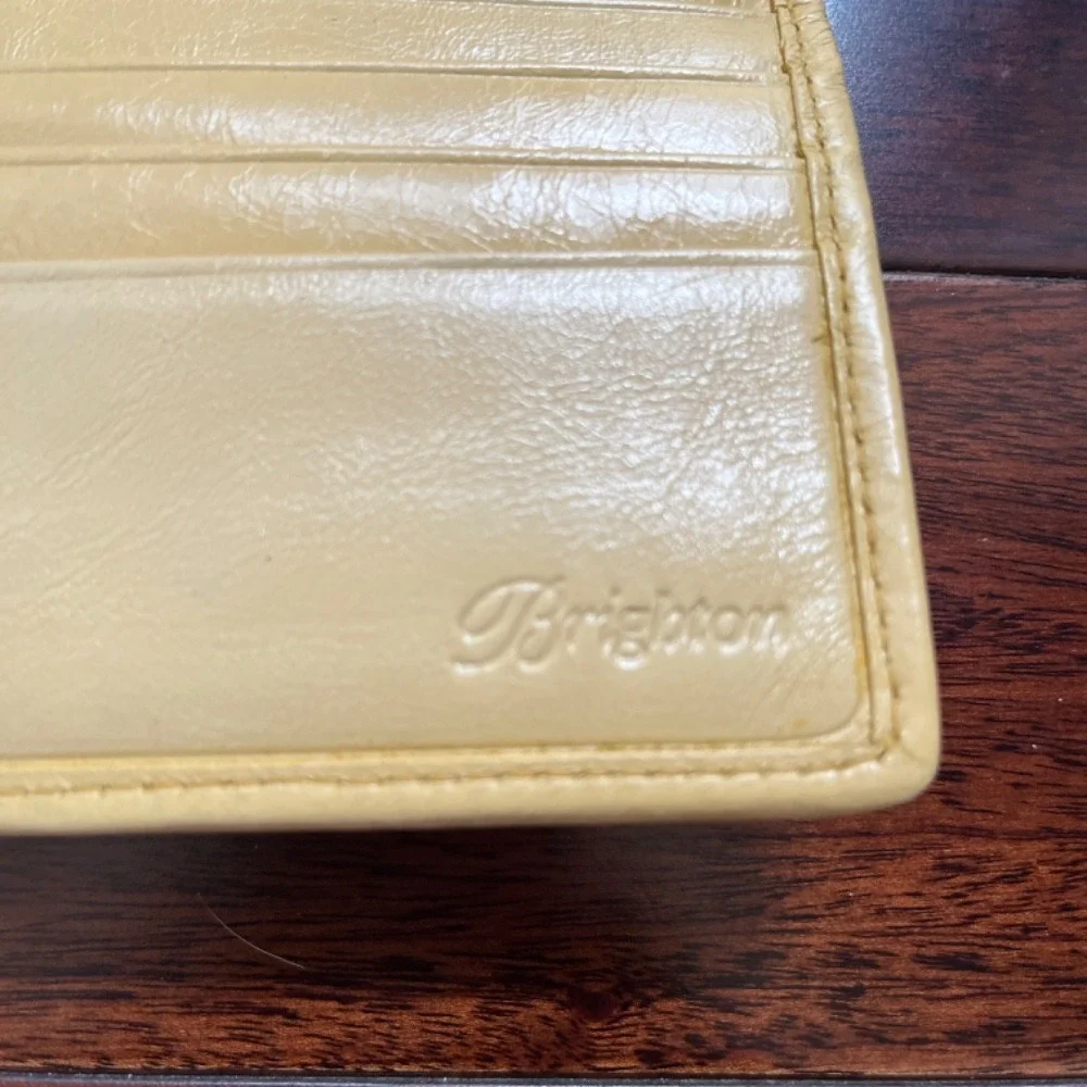Brighton Snakeskin Wallet Patent Leather Crocodile Tan Silver Preppy Y2K Travel‎